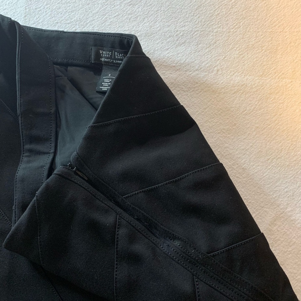 Y2K WHBM pencil skirt black diagonal stitching INSTANTLY SLIMMING fully lined - Picture 3 of 11